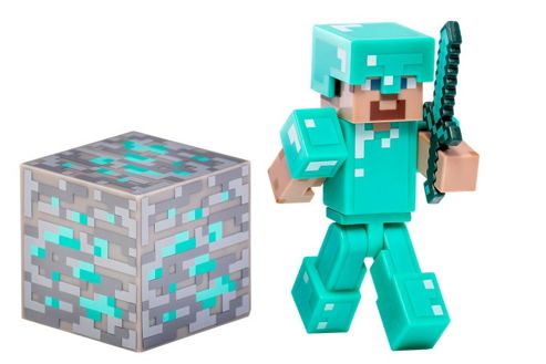 Image of Minecraft Series 2 3" Action Figure *steve With Diamond Armour*