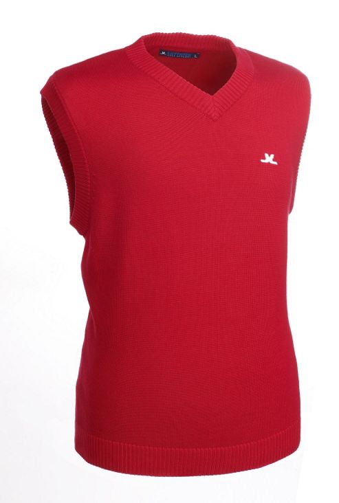 Image of John Letters Mens Troon Pima Cotton Golf Slipover - Red