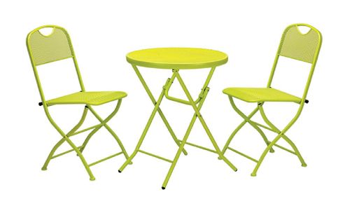 Image of Cafe Espresso Apple Green Folding Mesh Bistro Set