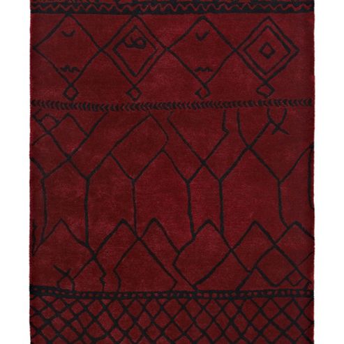 Image of Think Rugs Fusion Red Tufted Rug - 120 Cm X 170 Cm (3 Ft 9 In X 5 Ft 7 In)