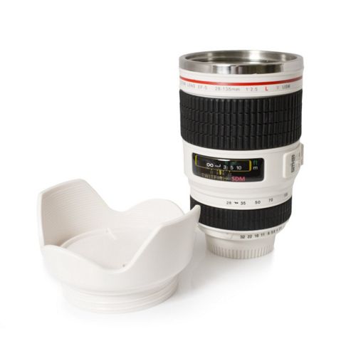 Image of Twitfish Lens Mug With Lid - White