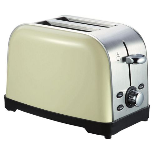 Image of Tesco 2 Slice Ss Toaster - Cream