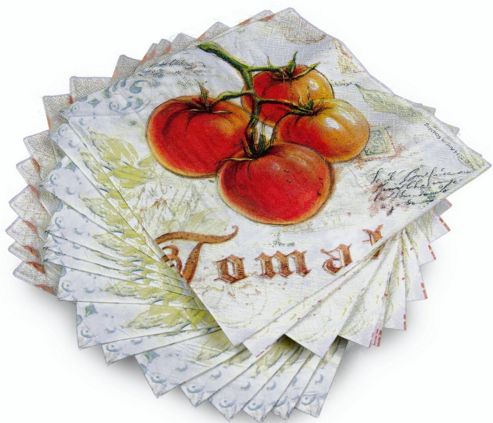 Image of Toscana Harvest Printed Tomato Design Napkins By Occasion
