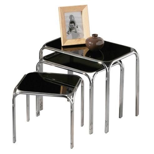 Image of Premier Housewares 3 Piece Nest Of Tables - Black