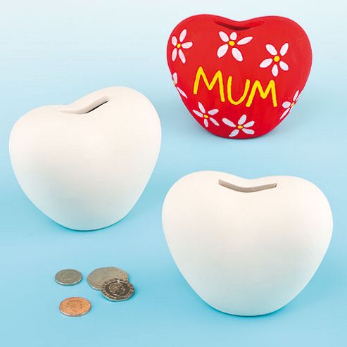 Image of Heart Ceramic Coin Banks (pack Of 4)