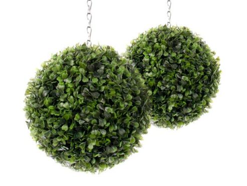 Image of Artificial 22cm Diameter Boxwood Ball Topiary X 2