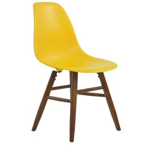 Image of Grw Dining Chair Yellow Walnut Leg
