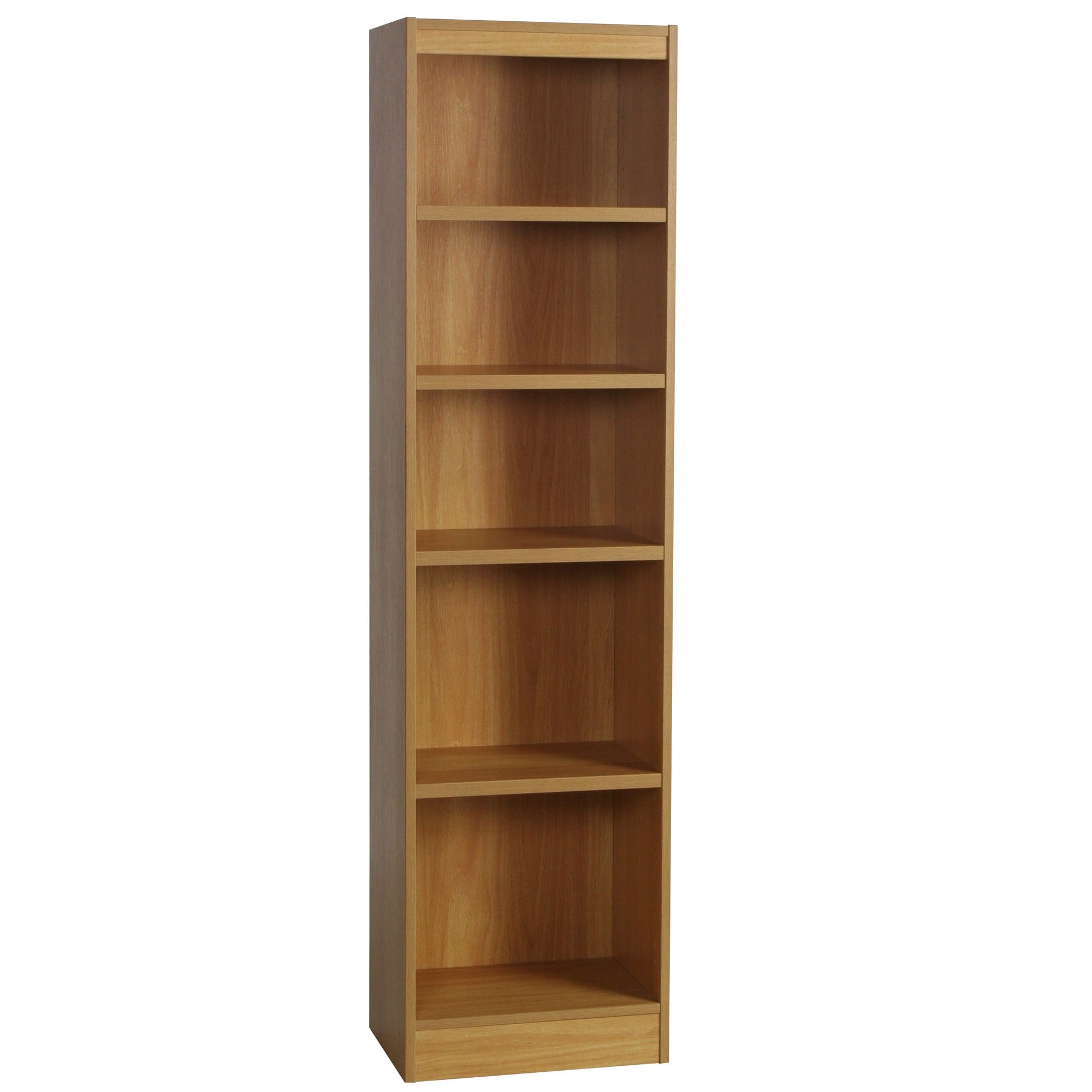 Enduro Five Shelf Tall Narrow Bookcase - Warm Oak at Tesco Direct