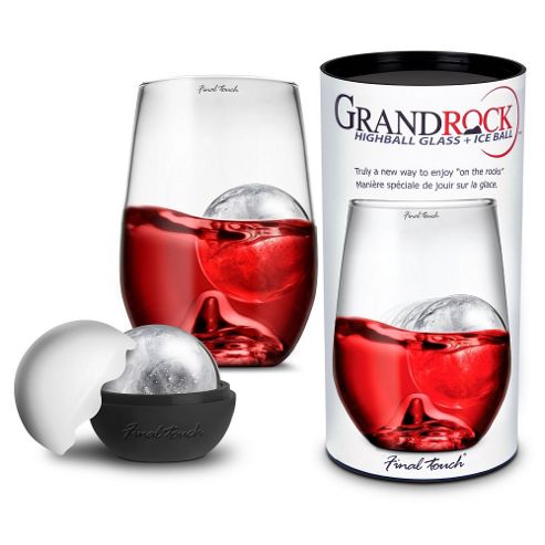 Image of Final Touch Grand Rock Hi Highball Glass & Ice Ball Mould