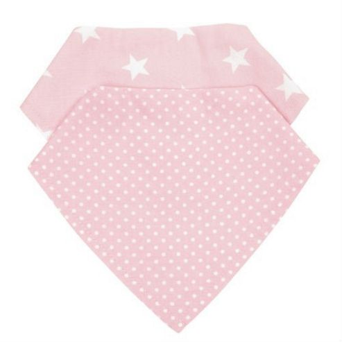 Image of Baroo Fashion Bibs Pack Of 2 (pale Pink Spots And Stars)