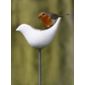Porcelain bird feeder with a pole