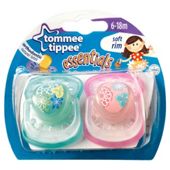Tommee Tippee Soft Rim Soother 6-18 Months X2