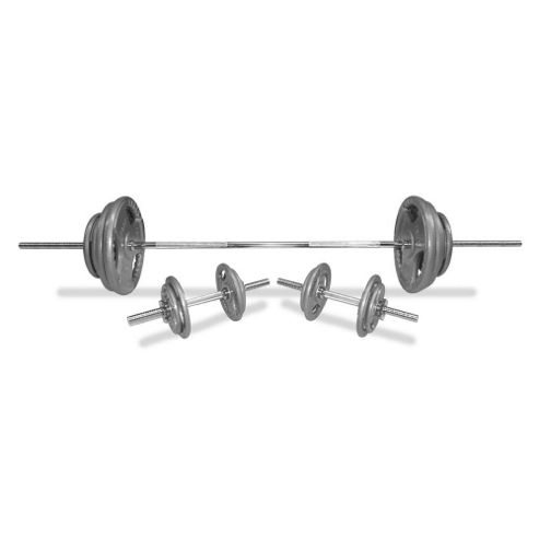 Image of Body Power 102kg 7ft Tri-grip Spinlock Weight Set