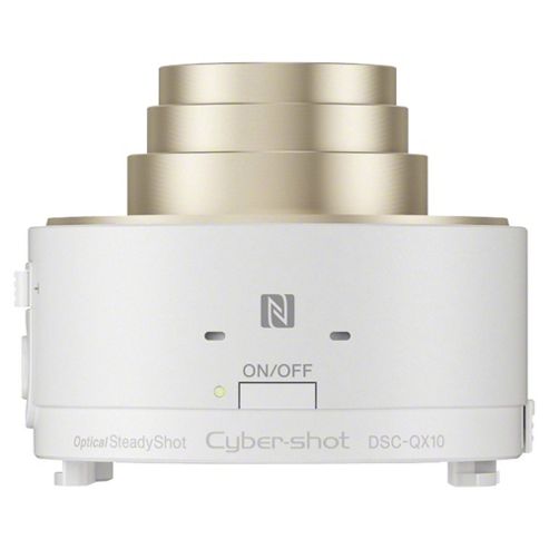 Image of Sony Qx10 Smart Lens Digital Camera, White, 18.2mp, 10x Optical Zoom, Iphone/android Smartphones, wi-fi