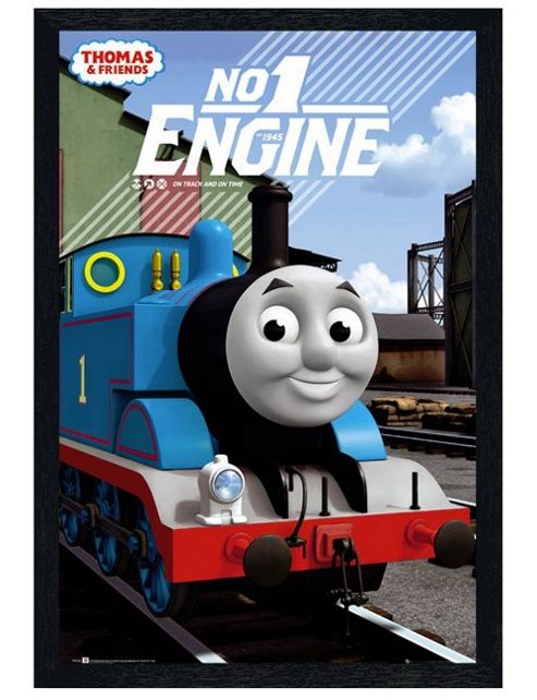 Image of Black Wooden Framed Thomas & Friends No 1 Engine Poster