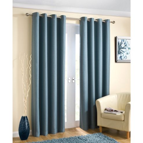 Image of Enhanced Living Wetherby Eyelet Aqua Curtains 168x229cm