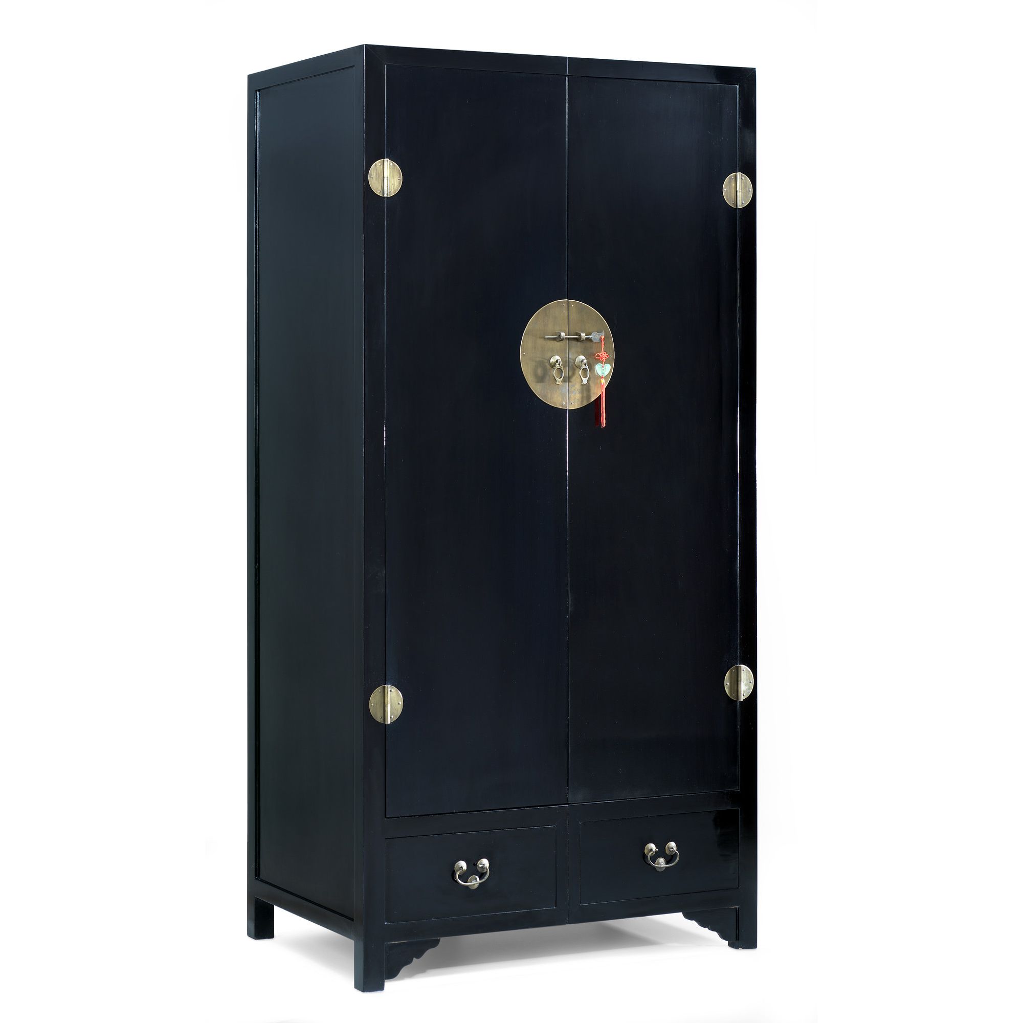 Shimu Chinese Classical Ming Wardrobe - Black Lacquer at Tesco Direct