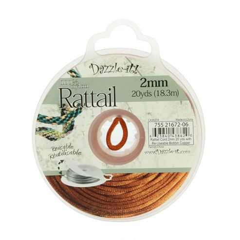 Image of Rattail With Re-useable Bobbin - Copper - 20yds