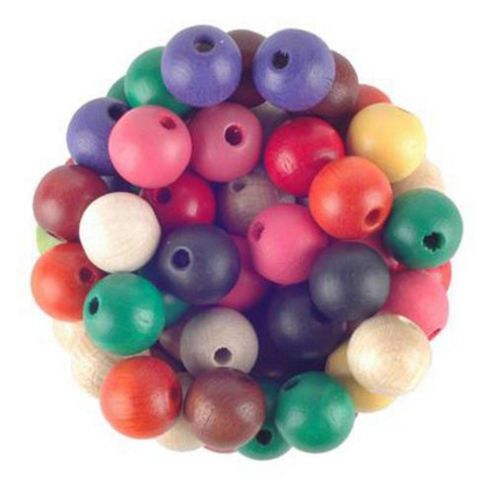 Image of Wood Beads Asst 10mm Round 100 Pack