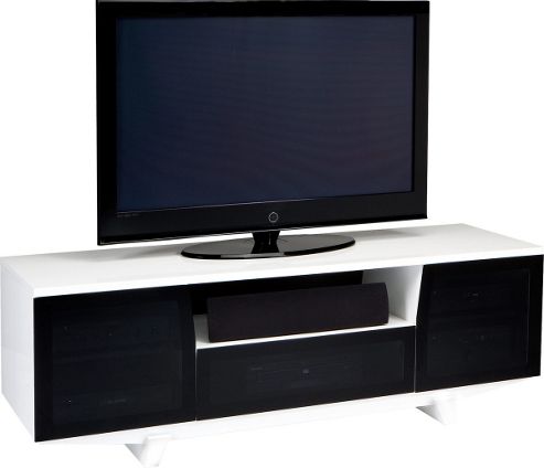 Image of Bdi Marina 8729 Gloss White Tv Cabinet