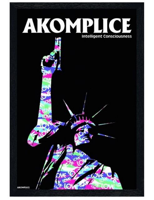 Image of Akomplice Black Wooden Framed Statue Of Liberty Poster