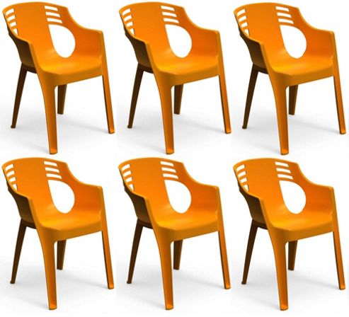 Image of Resol City Garden Outdoor / Indoor Designer Plastic Chair - Orange - X6