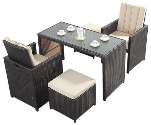 Image of Luxan Wgf-117 Port Royal Luxe Cube Table And Chairs - Seats 2