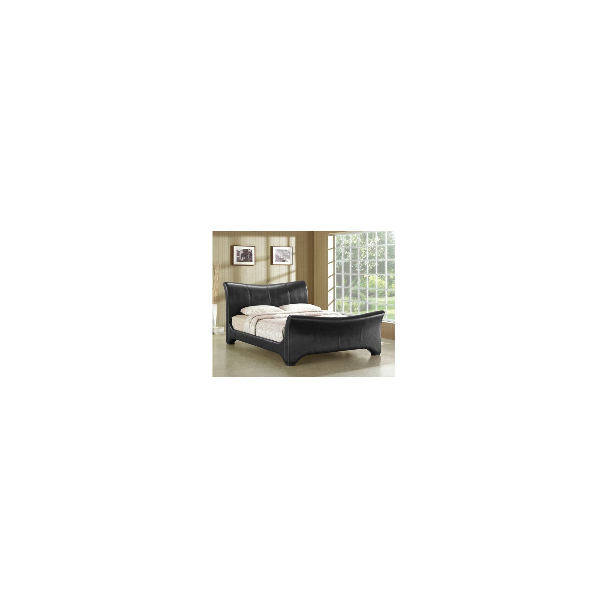 Altruna Wave Faux Leather Bed Frame - Double - Black at Tescos Direct