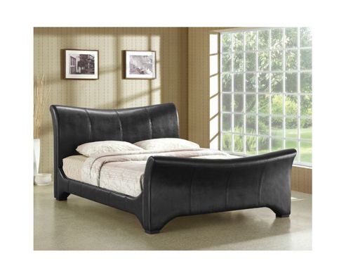 Image of Altruna Wave Bed Frame - Double (4' 6") - Black
