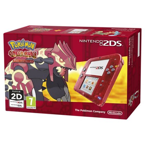 Image of Red Skeleton 2ds Console And Pokemon Omega Ruby