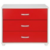 Reno 3 Drawer Chest White & Red