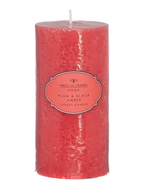 Image of Pied A Terre Plum & Black Amber Pillar Candle
