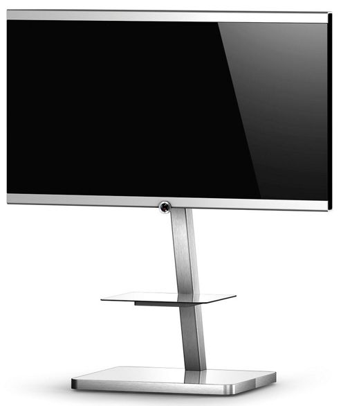Image of Sonorous Brushed Aluminium And White Tv Stand