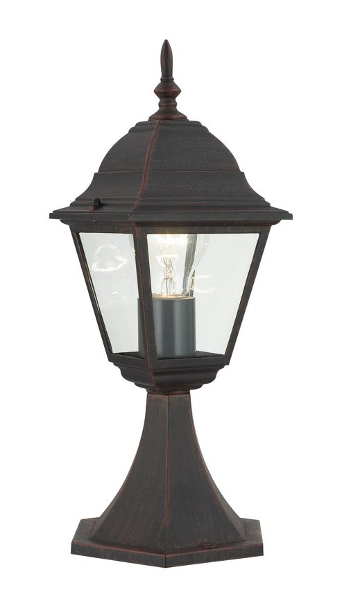 Image of Brilliant Newport 1 Light Outdoor Pedestal Lantern - Rust