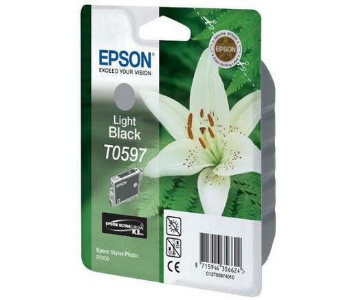 Image of Epson T0597 Light Ink Cartridge For Stylus R2400 Printer - Black