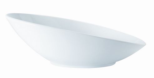 Image of G.e.t San Michele Cascading Oval Bowl In White (set Of 2) - 1.1 L