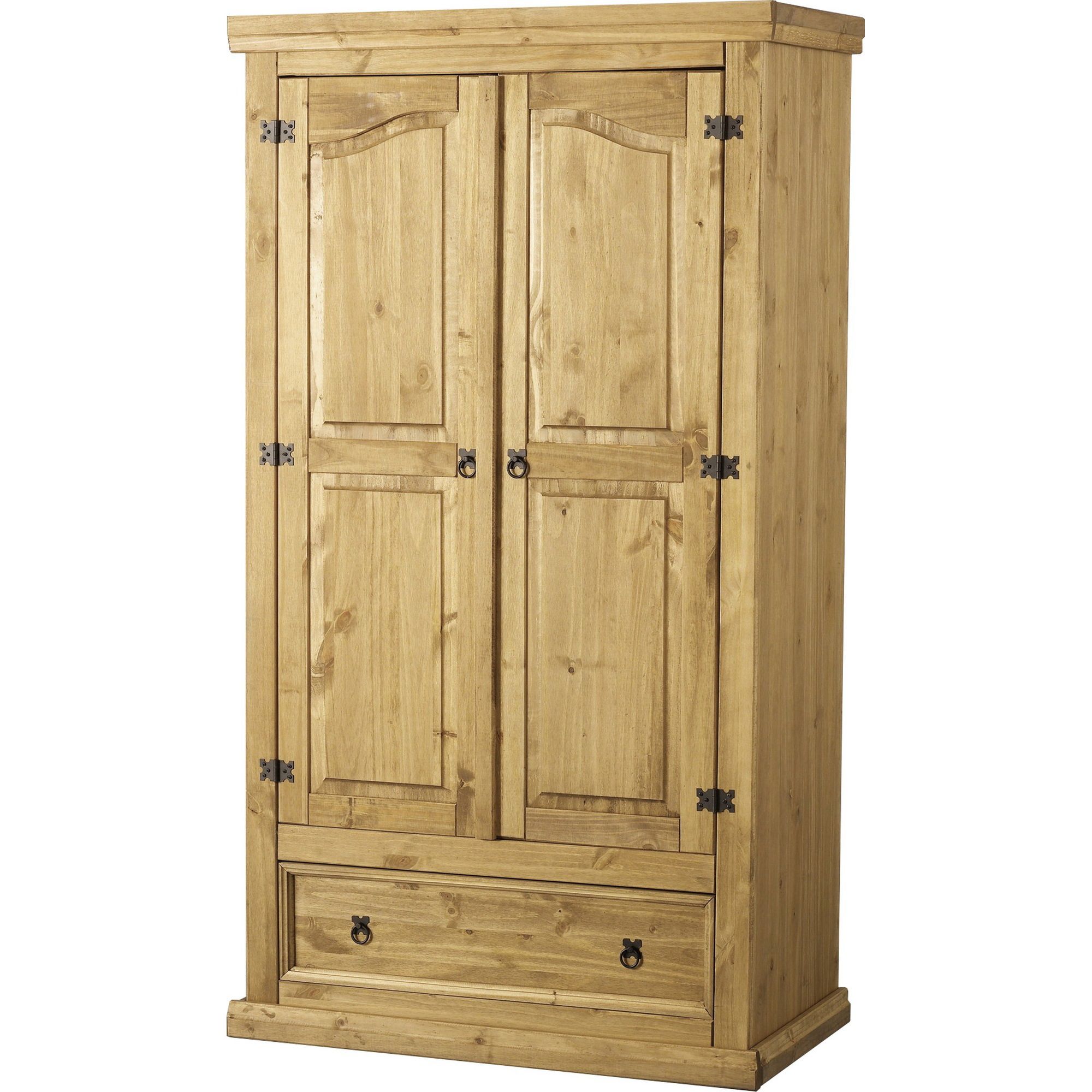 Home Essence Corona Two Door Wardrobe in Distressed Waxed Pine at Tescos Direct