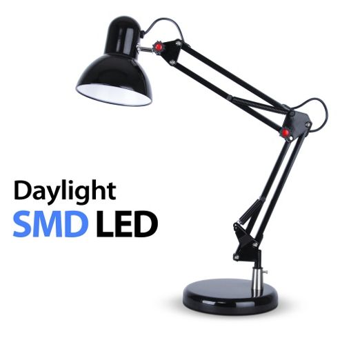 Image of Adjustable Daylight Led Desk Lamp In Gloss Black