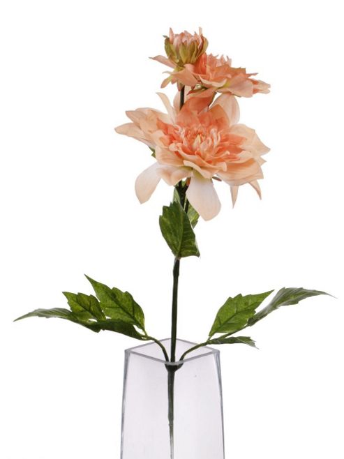 Image of Artificial 70cm Single Stem Multi Headed Peach Dahlia