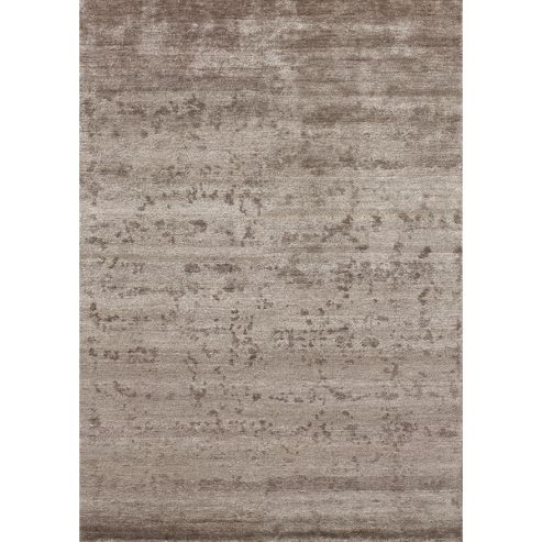 Image of Angelo Silky Coffee Knotted Rug - 240cm H X 170cm W (7 Ft 10.5 In X 5 Ft 7 In)