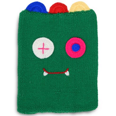 Image of Quirky Character Knitted Ipad Cover - Green Monster