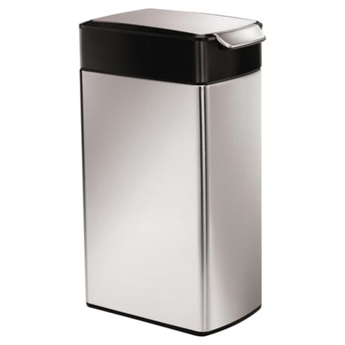 Image of Simplehuman 40 Litre Slim Touch-bar Kitchen Bin, Brushed Finish