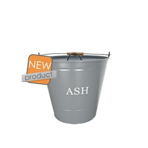 Image of Ash Bucket With Lid - Grey
