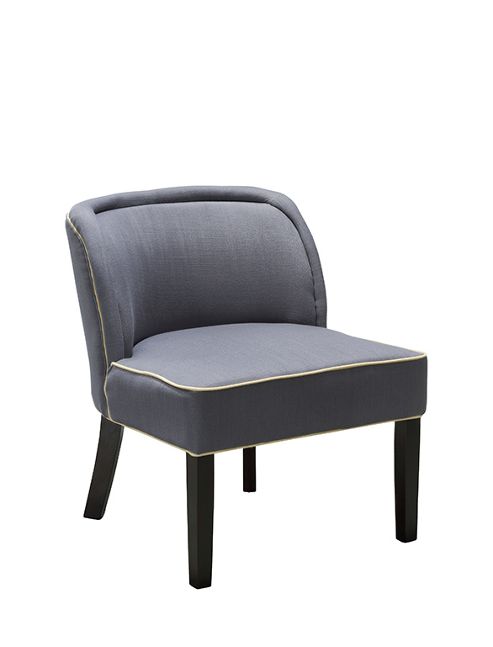 Image of Fern Chair Light Grey Yellow Piping