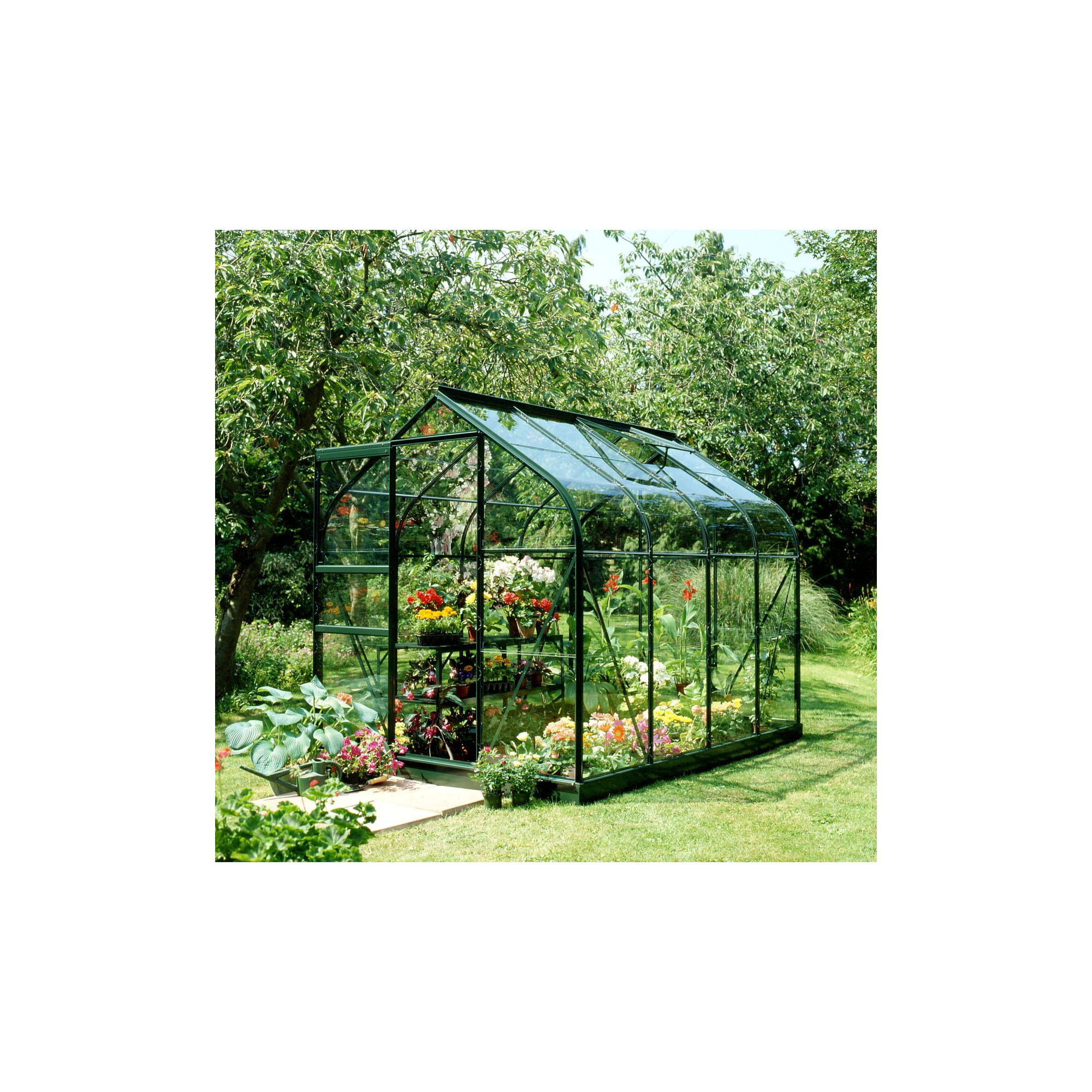 Halls 8x6 Supreme Greenframe Greenhouse + Base - Horticultural Glass at Tesco Direct