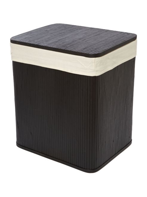 Image of Linea Dark Bamboo Laundry Bin New