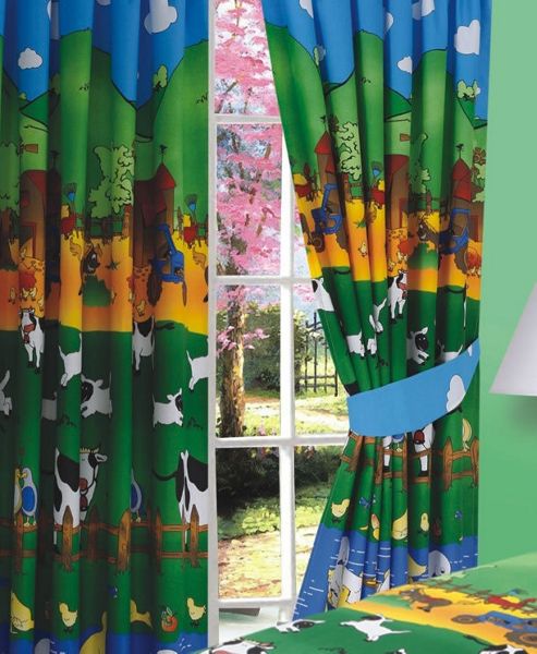 Image of Farmyard Friends 100% Cotton Curtains, 54s