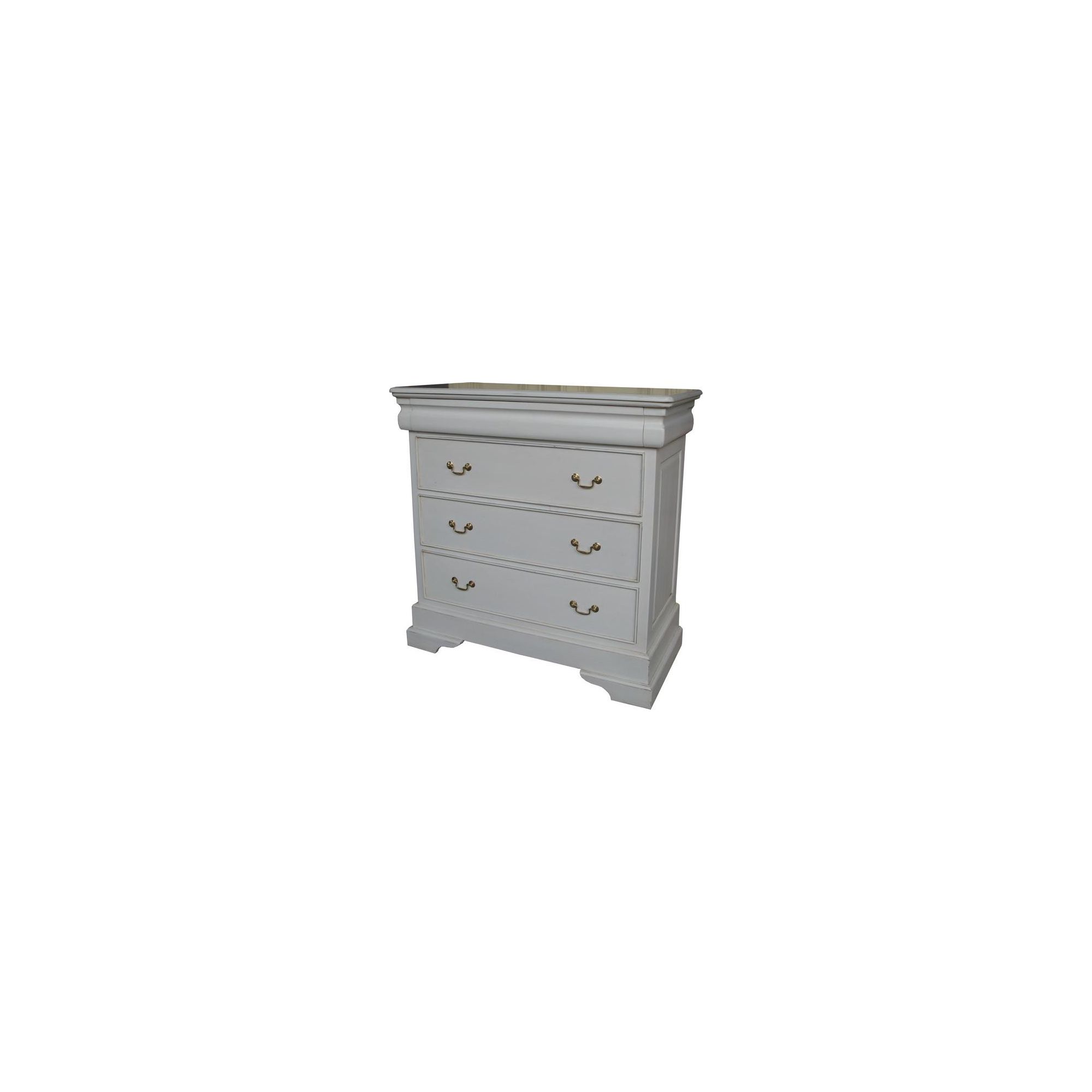 Lock stock and barrel Mahogany 3 Drawer Sleigh Chest - Antique White at Tesco Direct