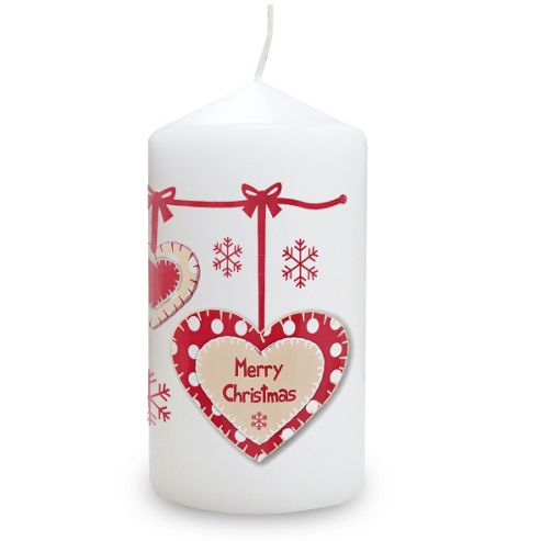 Image of Personalised Christmas Heart Candle