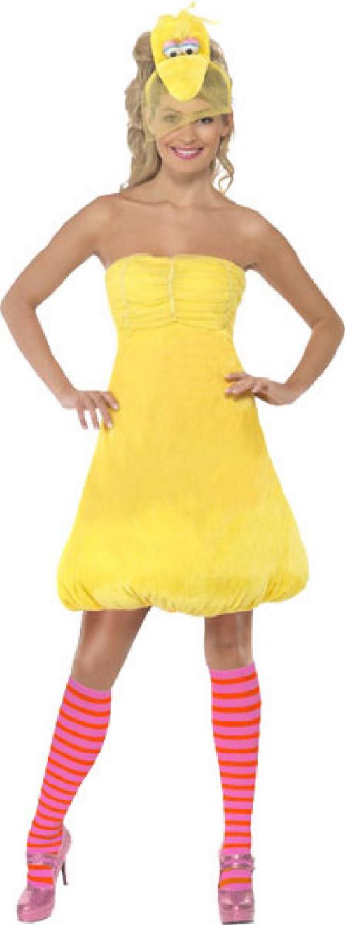 Image of Sesame Street Big Bird Dress - Adult Costume Size: 6-8